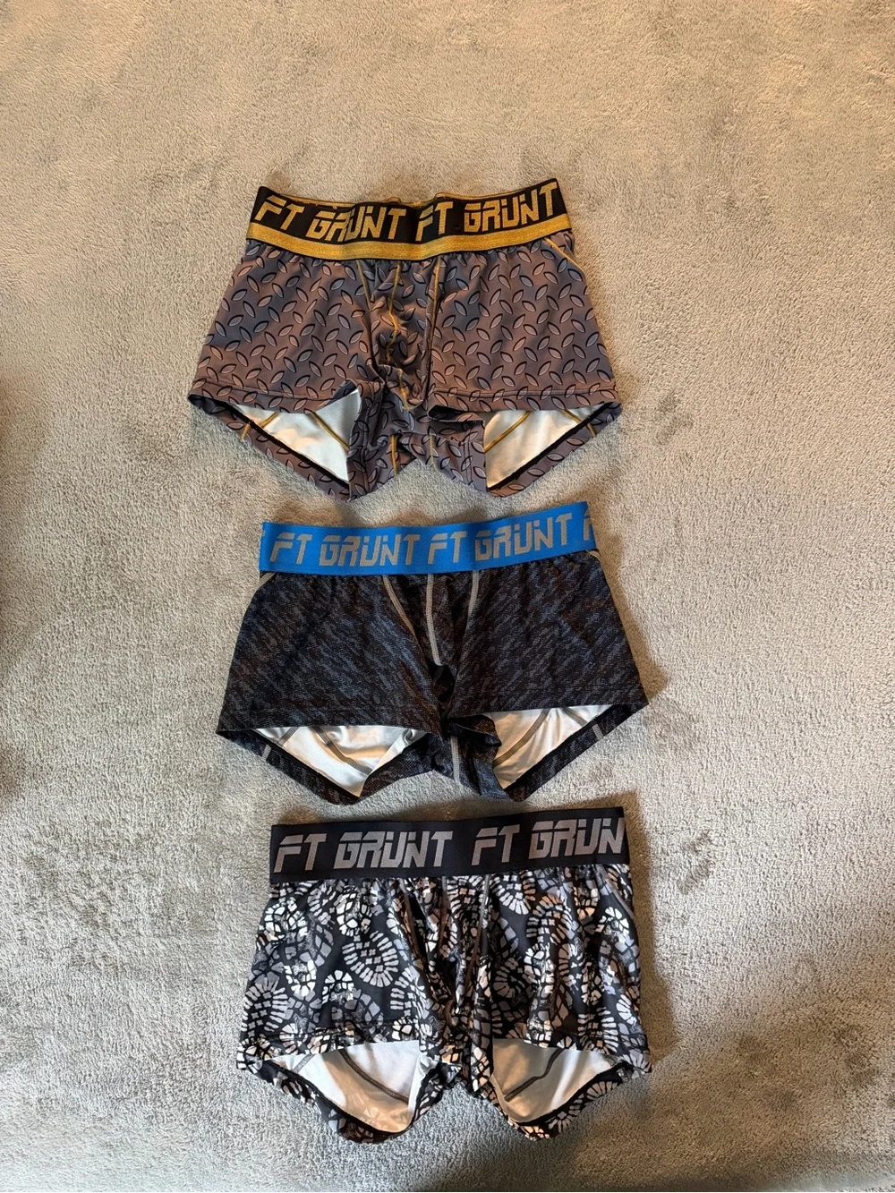 3pck Men's Boxer Briefs - Black/Gray/Blue Waistband Pack